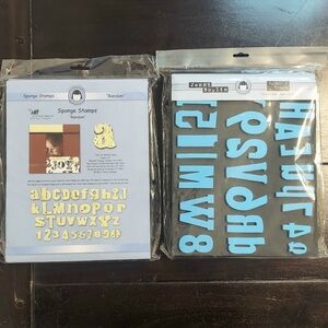 Lil Davis Random Sponge Stamps AND Lil Davis Printers Block Foam Stamps NEW